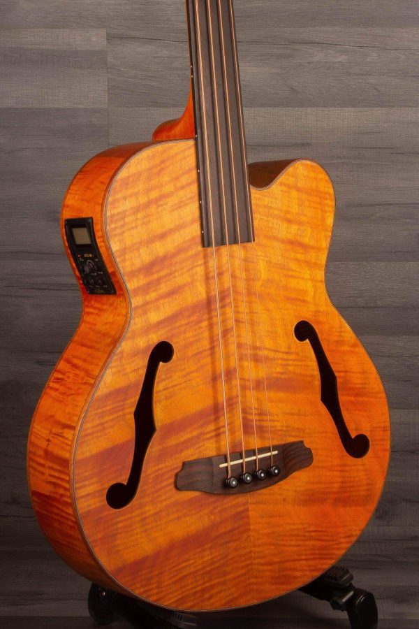 Aria FEB F2M FL Medium scale Fretless Acoustic Bass Natural Discount