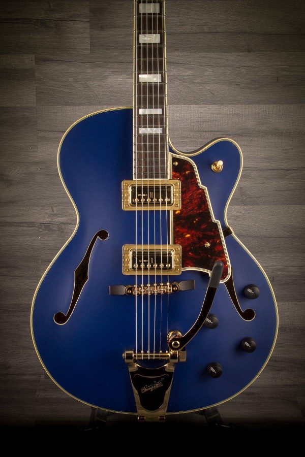 D Angelico Deluxe 175 Matte Royal Blue on Sale