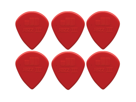 Dunlop Nylon Jazz III 6 Pack Red on Sale