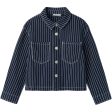 Name It Navy Blazer Zoe Twill Oversize Stripe Shirt on Sale