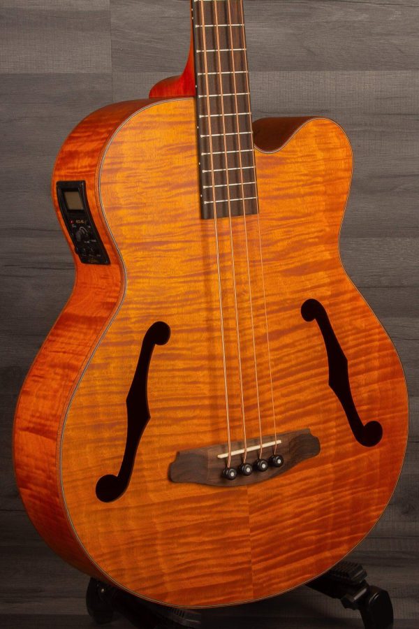 Aria FEB F2M Stained Brown Medium Scale Acoustic - Bass Guitar For Sale