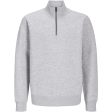 Jack & Jones Junior Light Grey Melange Bradley Sweatshirt Half Zip Noos Fashion