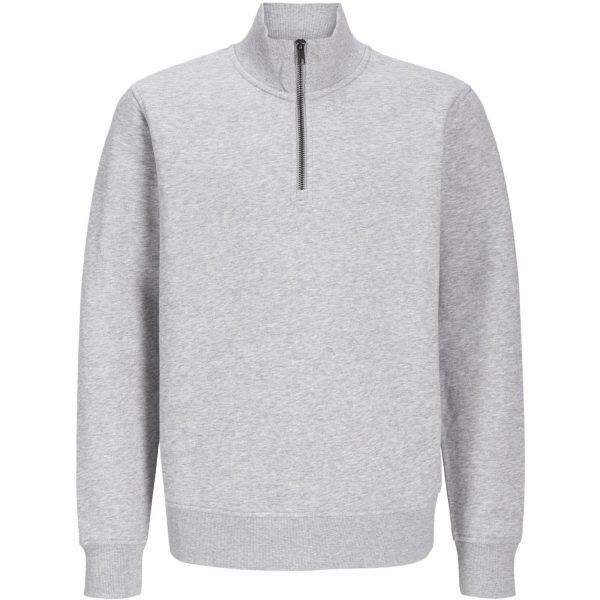 Jack & Jones Junior Light Grey Melange Bradley Sweatshirt Half Zip Noos Fashion