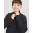 Jack & Jones Junior Black Bradley Sweatshirt Half Zip Noos For Cheap