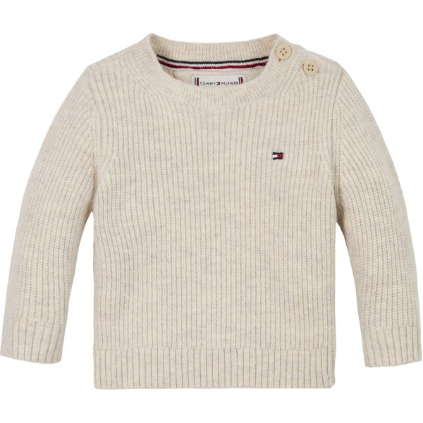 Tommy Hilfiger Classic Beige Melange Essential Cn Sweater Online now