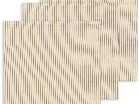 Konges Sløjd Tea Stripe 3 Pack Muslin Cloth Gots Online Sale