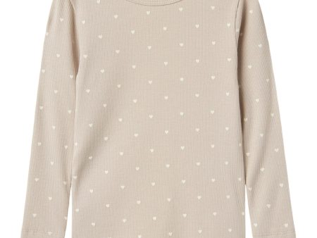 Lil Atelier Gray Morn Heart Gago Slim Blouse Noos For Cheap