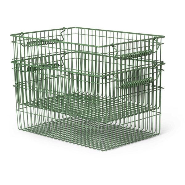 Ferm Living Verdant Green Cala Stackable Baskets 2-pack on Sale