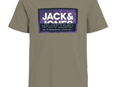 Jack & Jones Junior Silver Sage Cologan T-Shirt Crew Neck Online now