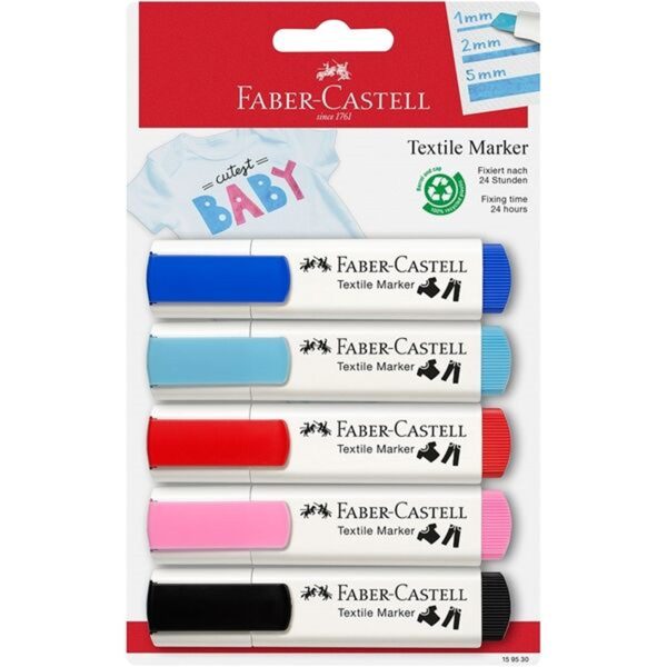 Faber Castell Baby-Party Textile Markers 5-pack Online Sale