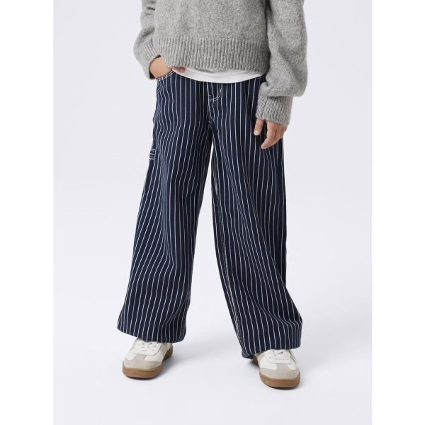 Name It Navy Blazer Rose Wide Twill Stripe Pants Online Sale