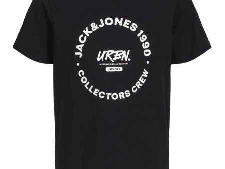 Jack & Jones Junior Black Simon T-Shirt Crew Neck on Sale