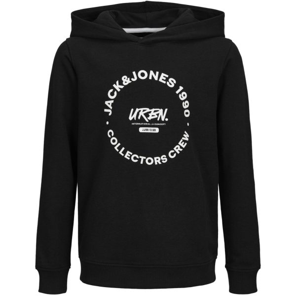 Jack & Jones Junior Black Simon Sweat Hoodie Fashion