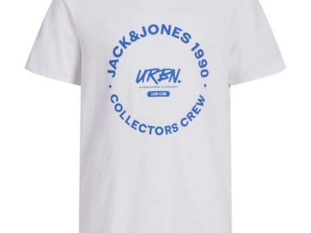 Jack & Jones Junior White Simon T-Shirt Crew Neck Supply