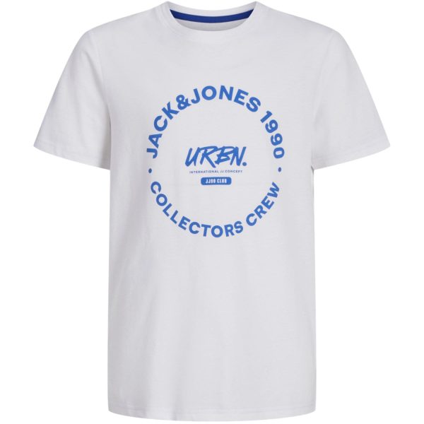 Jack & Jones Junior White Simon T-Shirt Crew Neck Supply