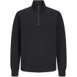 Jack & Jones Junior Black Bradley Sweatshirt Half Zip Noos For Cheap