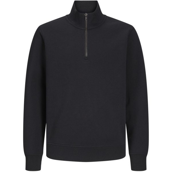 Jack & Jones Junior Black Bradley Sweatshirt Half Zip Noos For Cheap