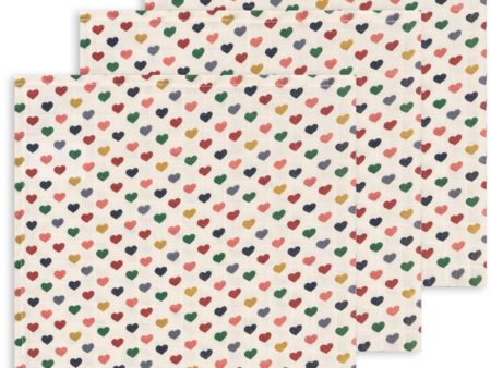 Konges Sløjd Coeur Coloré 3 Pack Muslin Cloth Gots Online Hot Sale